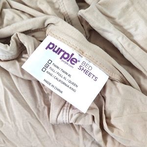 Purple brand tan full size bamboo viscose flat sheet only